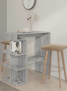 VidaXL Bartafel met opbergrek 100x50x101,5 cm grijs sonoma
