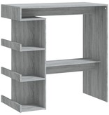 VidaXL Bartafel met opbergrek 100x50x101,5 cm grijs sonoma