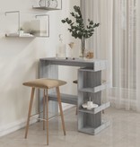 VidaXL Bartafel met opbergrek 100x50x101,5 cm grijs sonoma