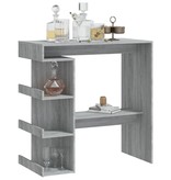 VidaXL Bartafel met opbergrek 100x50x101,5 cm grijs sonoma