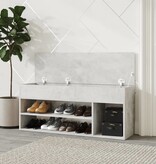 vidaXL Shoenenbank 105x30x45 cm spaanplaat betongrijs