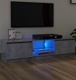 VidaXL Tv-meubel met LED-verlichting 140x40x35,5 cm betongrijs