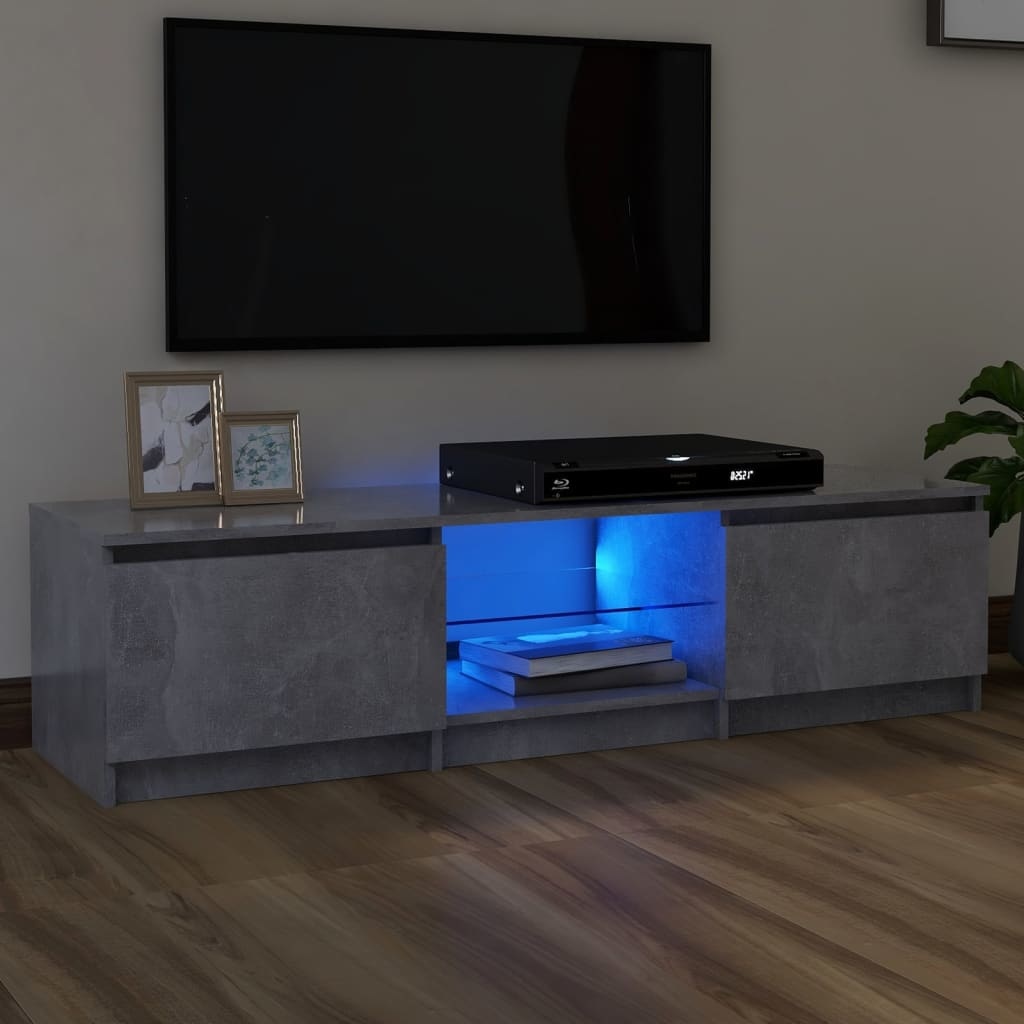 VidaXL Tv-meubel met LED-verlichting 140x40x35,5 cm betongrijs