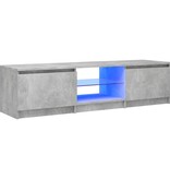 VidaXL Tv-meubel met LED-verlichting 140x40x35,5 cm betongrijs