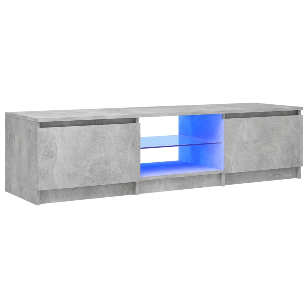 VidaXL Tv-meubel met LED-verlichting 140x40x35,5 cm betongrijs