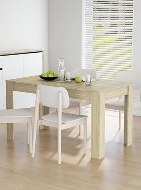 vidaXL Eettafel 140x74,5x76 cm spaanplaat sonoma eikenkleurig