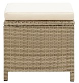 vidaXL Tuinkrukken 2 st met kussens poly rattan beige