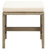 vidaXL Tuinkrukken 2 st met kussens poly rattan beige