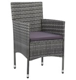 VidaXL Tuinstoelen 2 st poly rattan grijs