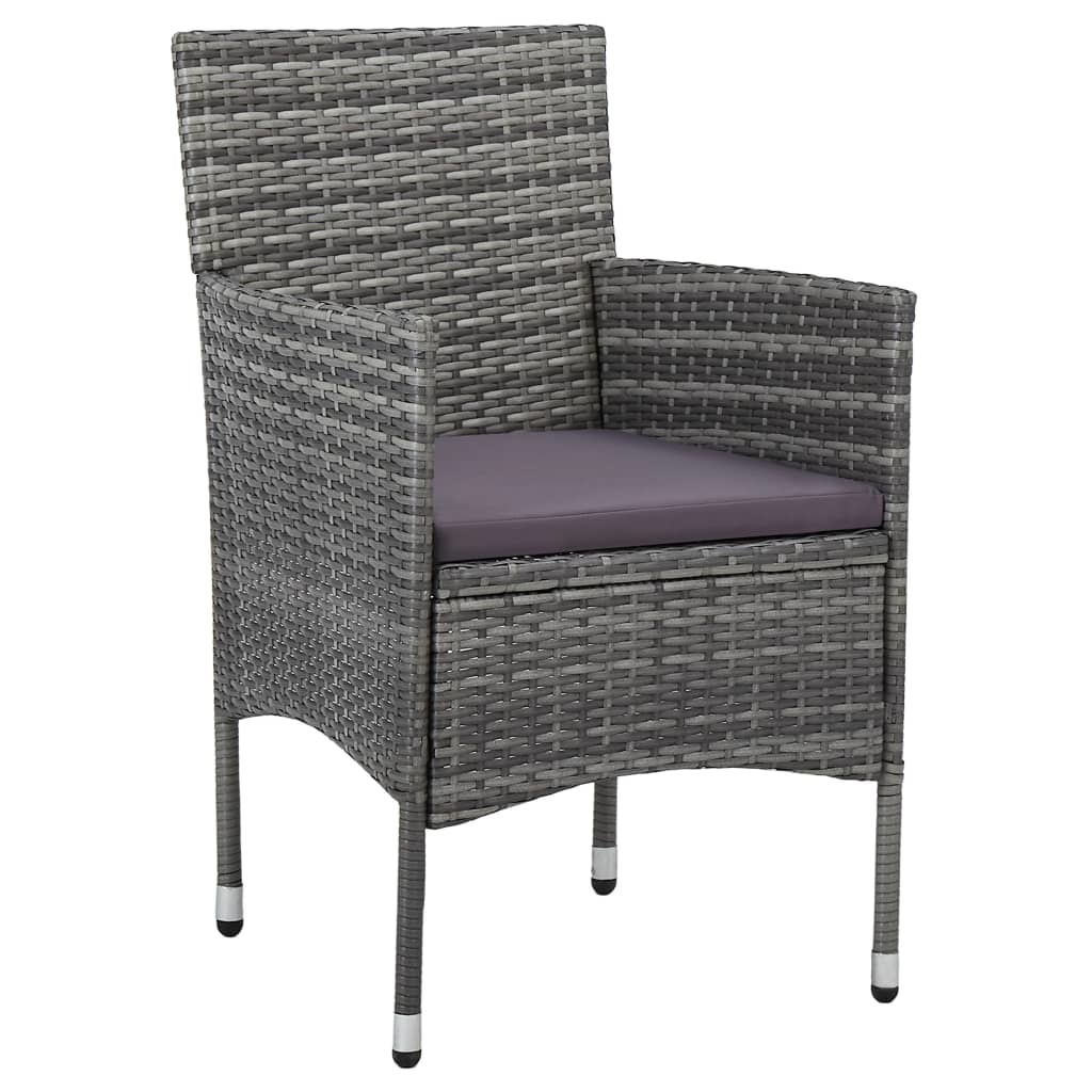 VidaXL Tuinstoelen 2 st poly rattan grijs