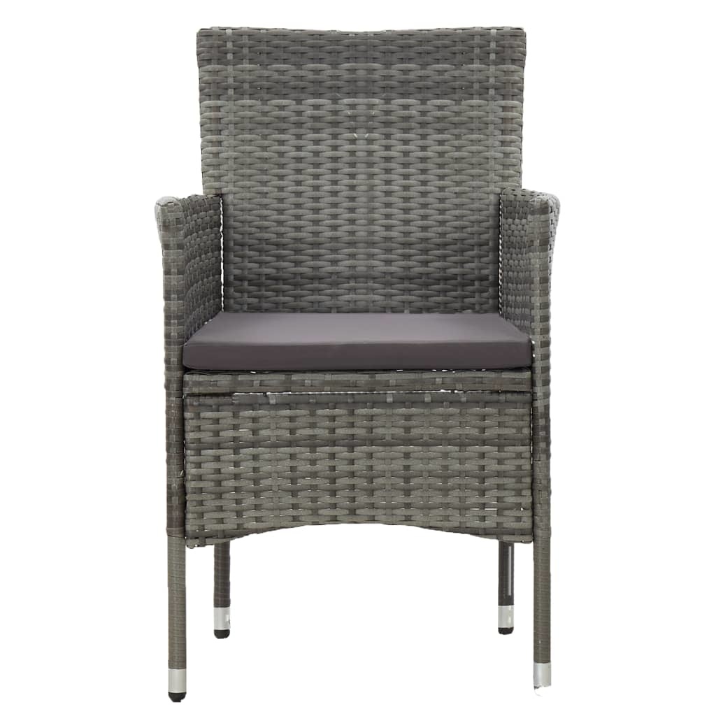 VidaXL Tuinstoelen 2 st poly rattan grijs