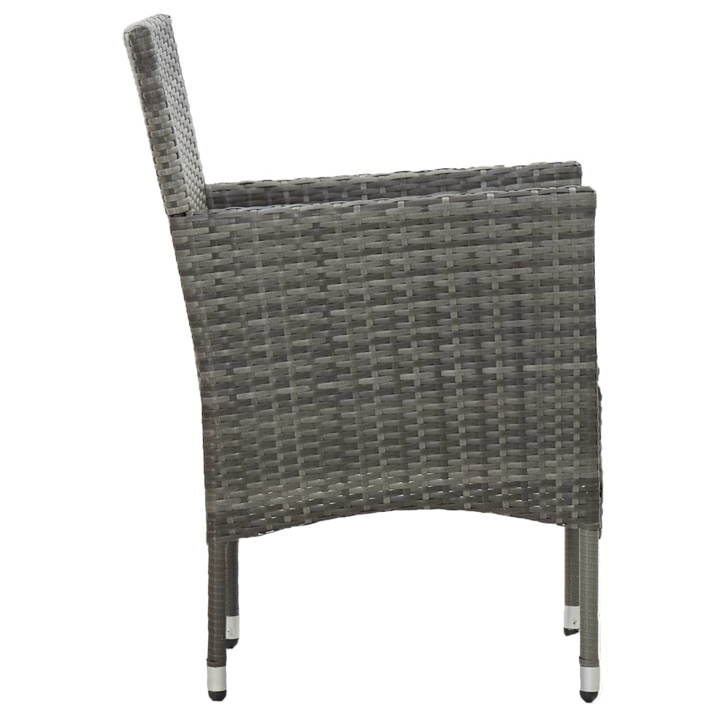 VidaXL Tuinstoelen 2 st poly rattan grijs