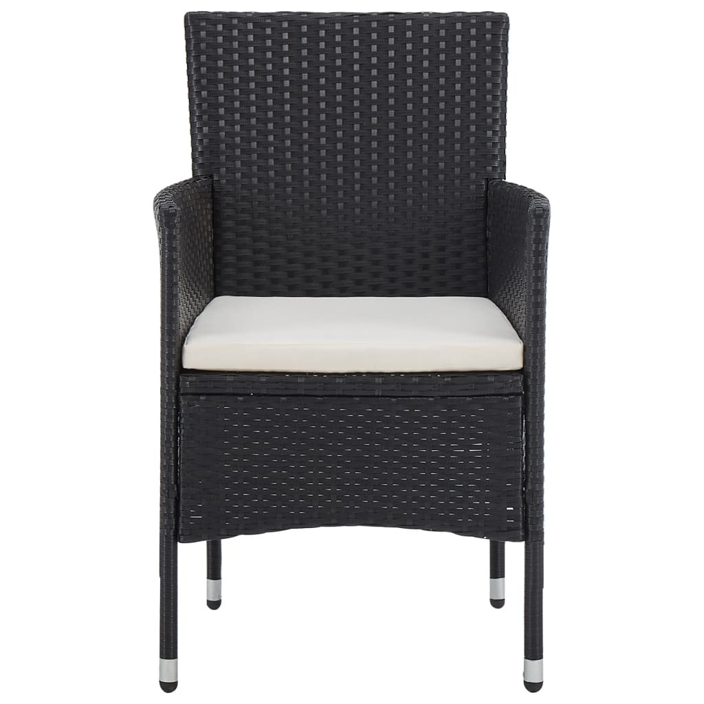 VidaXL 5-delige Tuinset poly rattan en glas zwart