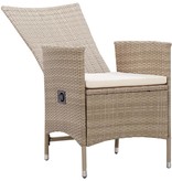 vidaXL Tuinstoelen 2 st met kussens poly rattan beige