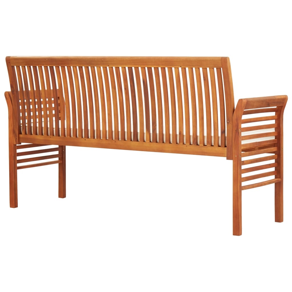 VidaXL Tuinbank 3-zits met kussen 150 cm massief acaciahout