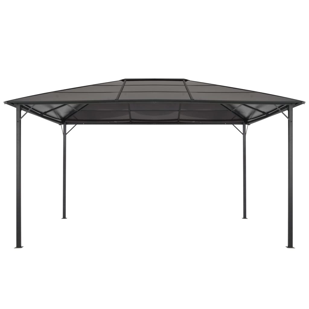 vidaXL Tuinpaviljoen met dak 4x3x2,6 m aluminium zwart