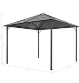 vidaXL Tuinpaviljoen met dak 3x3 m aluminium zwart