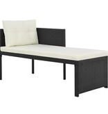 VidaXL 4-delige Loungeset poly rattan zwart
