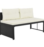 VidaXL 4-delige Loungeset poly rattan zwart