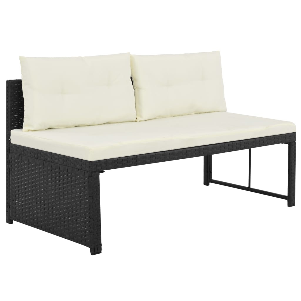 VidaXL 4-delige Loungeset poly rattan zwart