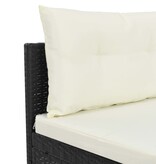 VidaXL 4-delige Loungeset poly rattan zwart