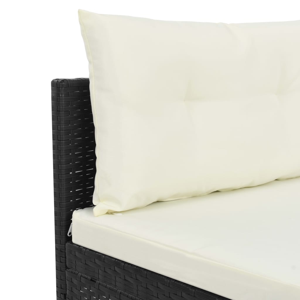 VidaXL 4-delige Loungeset poly rattan zwart