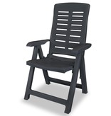 VidaXL Tuinstoelen 2 st verstelbaar kunststof antracietkleurig