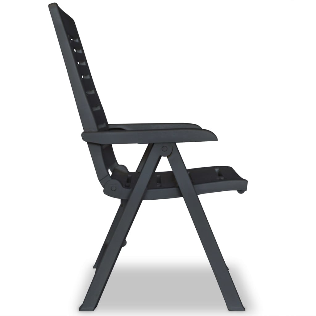 VidaXL Tuinstoelen 2 st verstelbaar kunststof antracietkleurig