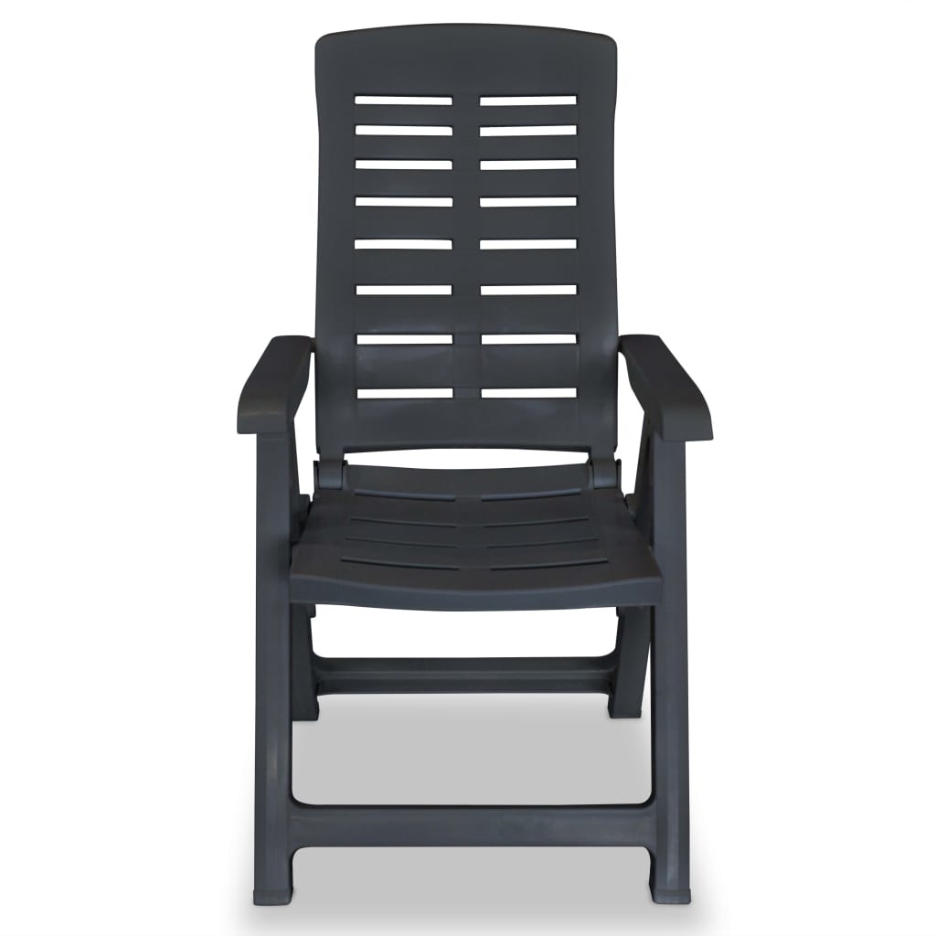 VidaXL Tuinstoelen 2 st verstelbaar kunststof antracietkleurig