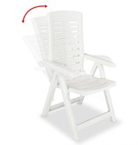 VidaXL Tuinstoelen 2 st verstelbaar kunststof wit