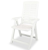 VidaXL Tuinstoelen 2 st verstelbaar kunststof wit