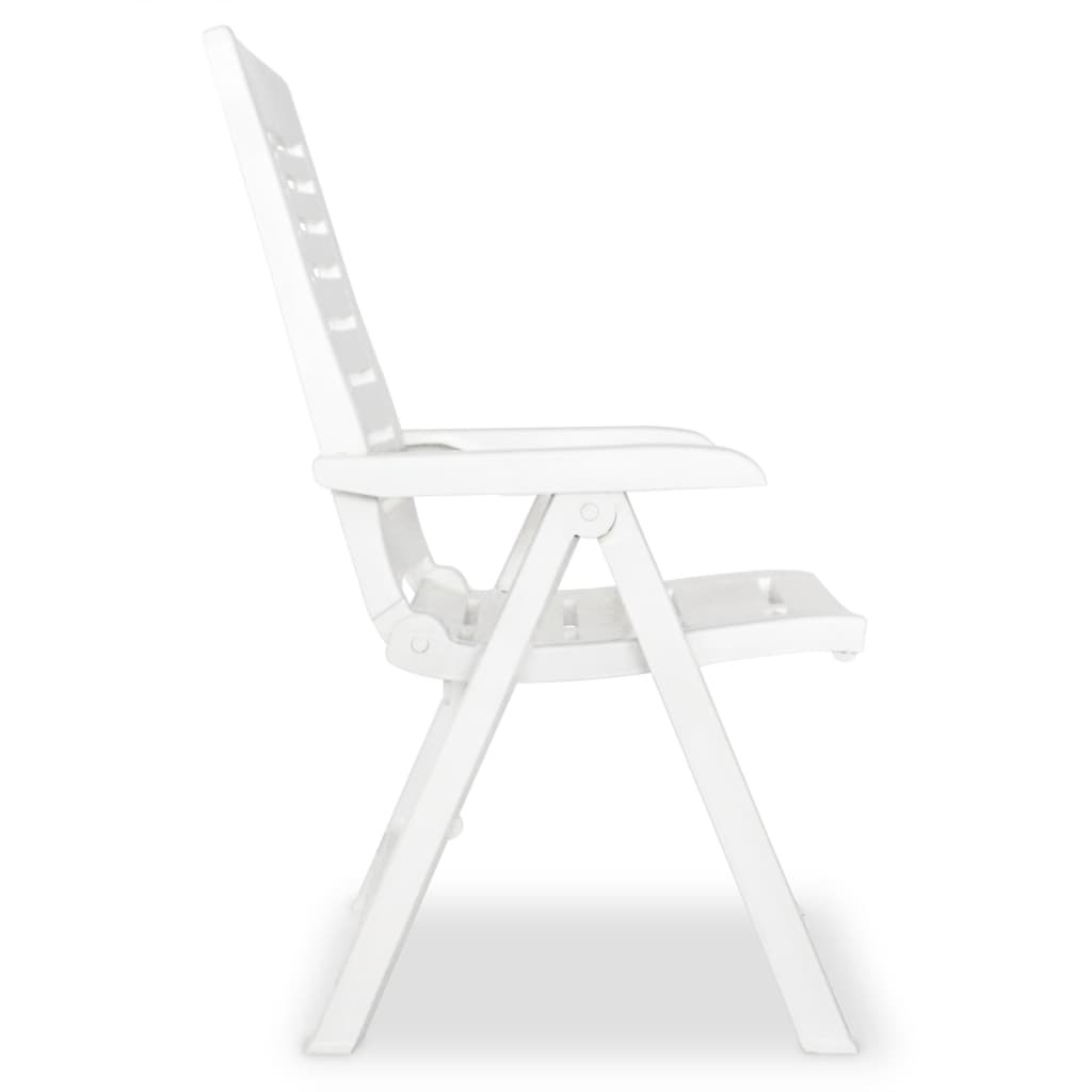 VidaXL Tuinstoelen 2 st verstelbaar kunststof wit