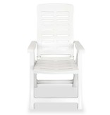 VidaXL Tuinstoelen 2 st verstelbaar kunststof wit