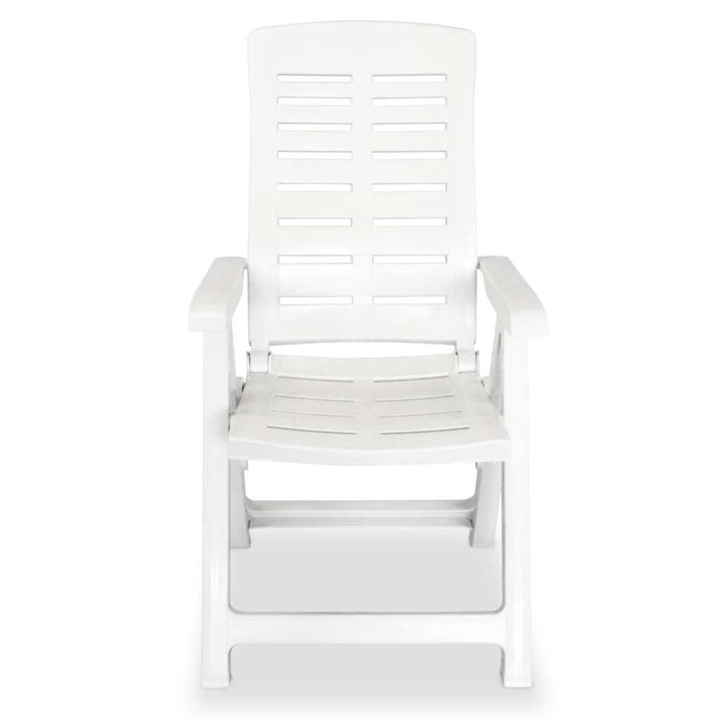 VidaXL Tuinstoelen 2 st verstelbaar kunststof wit
