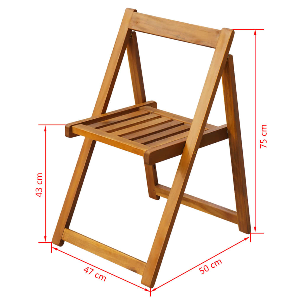 vidaXL Tuinstoelen inklapbaar 2 st massief acaciahout