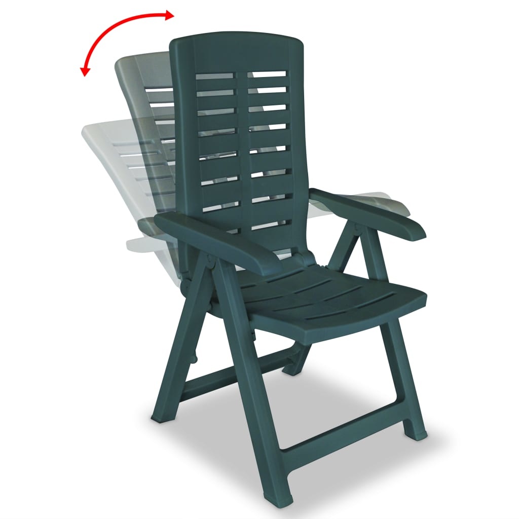 VidaXL Tuinstoelen 2 st verstelbaar kunststof groen