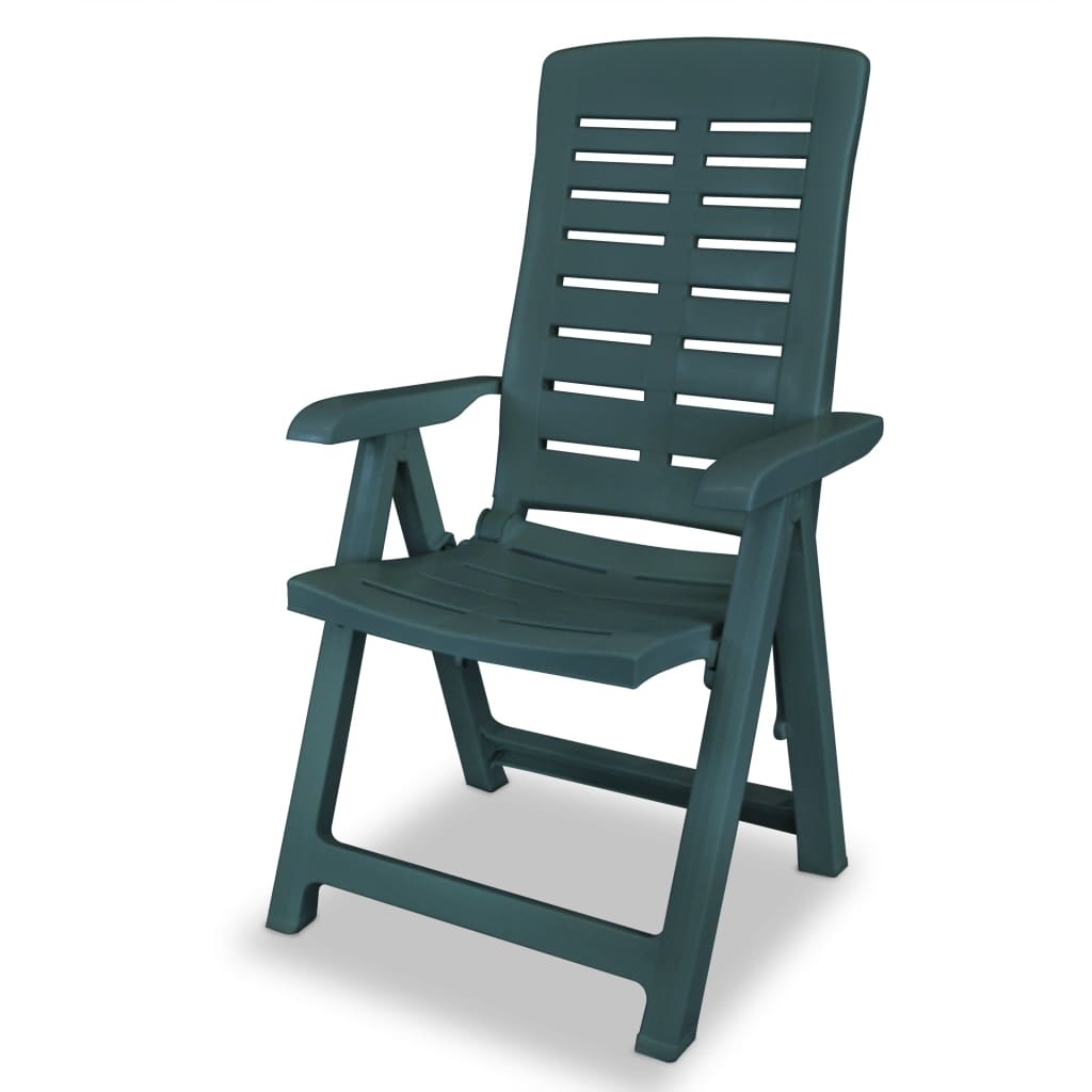 VidaXL Tuinstoelen 2 st verstelbaar kunststof groen