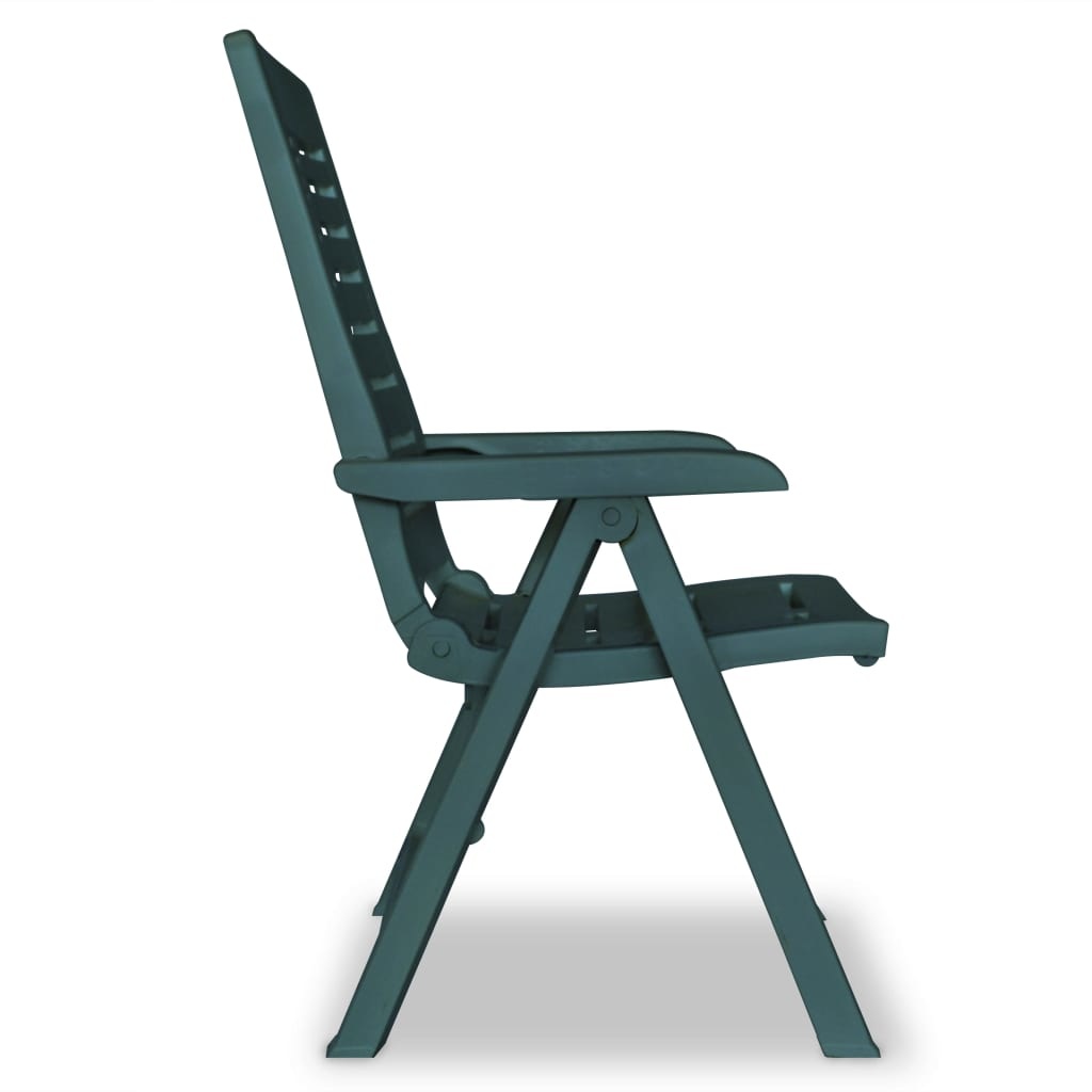 VidaXL Tuinstoelen 2 st verstelbaar kunststof groen