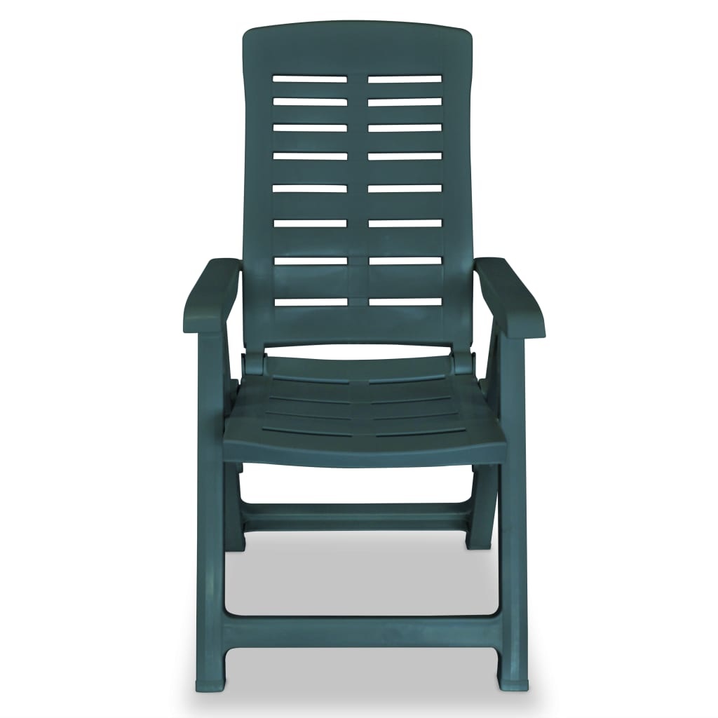 VidaXL Tuinstoelen 2 st verstelbaar kunststof groen