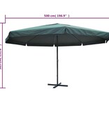 vidaXL Parasol Samos 500 cm aluminium groen