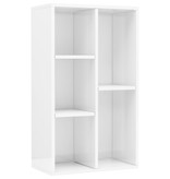 VidaXL Boekenkast/dressoir 50x25x80 cm spaanplaat hoogglans wit