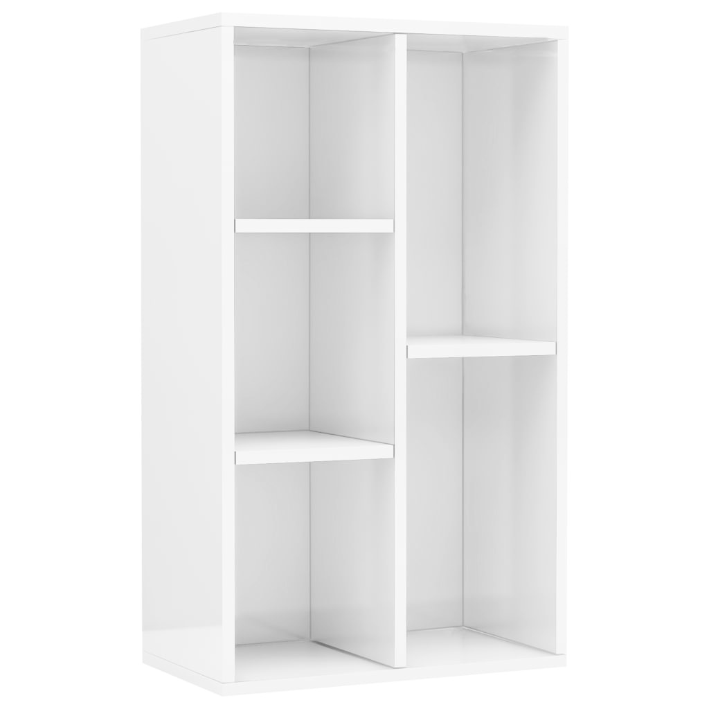 VidaXL Boekenkast/dressoir 50x25x80 cm spaanplaat hoogglans wit