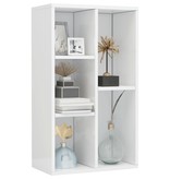 VidaXL Boekenkast/dressoir 50x25x80 cm spaanplaat hoogglans wit
