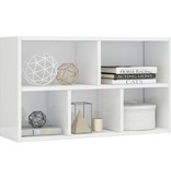 VidaXL Boekenkast/dressoir 50x25x80 cm spaanplaat hoogglans wit