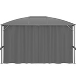 VidaXL Prieel met gordijnen 400x300x265 cm antraciet