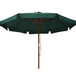 vidaXL Parasol met houten paal 330 cm groen