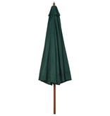 vidaXL Parasol met houten paal 330 cm groen