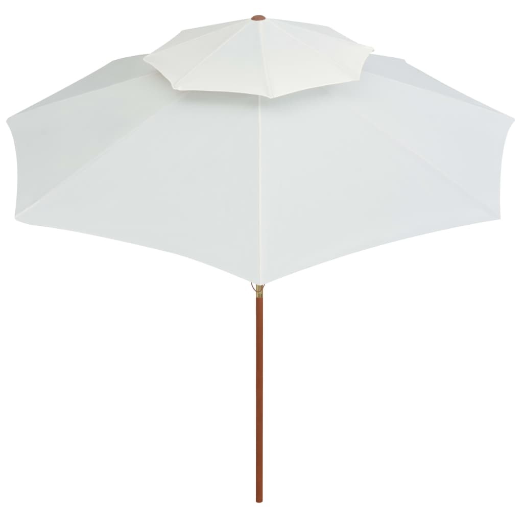 VidaXL Dubbeldekker parasol 270x270 cm houten paal crèmewit