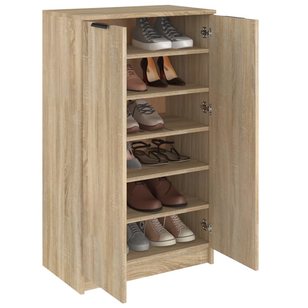 VidaXL Schoenenkast 59x35x100 cm bewerkt hout sonoma eikenkleurig