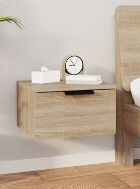 VidaXL Nachtkastje wandgemonteerd 34x30x20 cm sonoma eikenkleurig